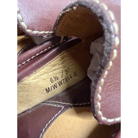 BORN Women's 6.5 EU 7 Leather Driver Mule Clog Loafers Shoes Burgundy Brown - Picture 7 of 8